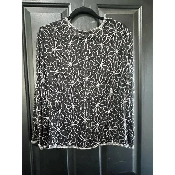 Mark & John Women's Black & Silver Beaded Jacket Size Medium - Picture 5 of 7